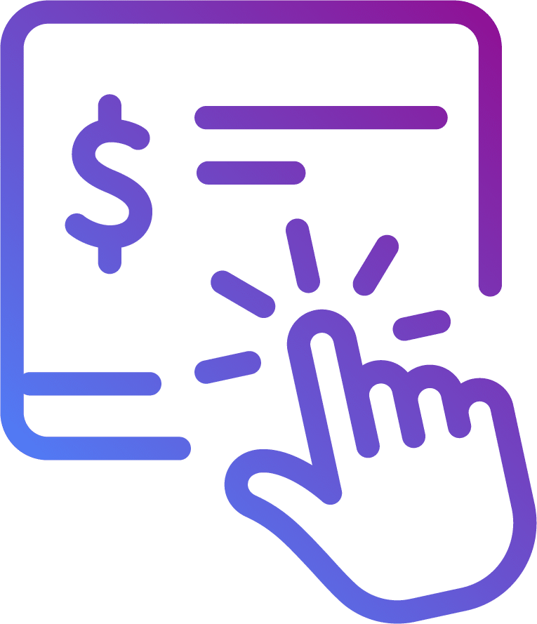 icon of hand clicking a screen