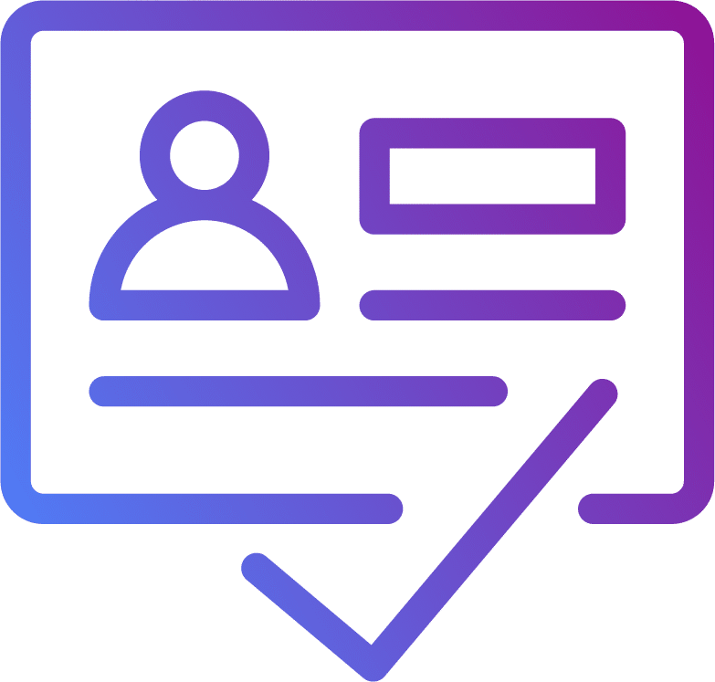 A purple and blue gradient icon in the shape of a scalloped badge with a question mark in the center suggests where to apply TotalAssist, set against a light gray background.