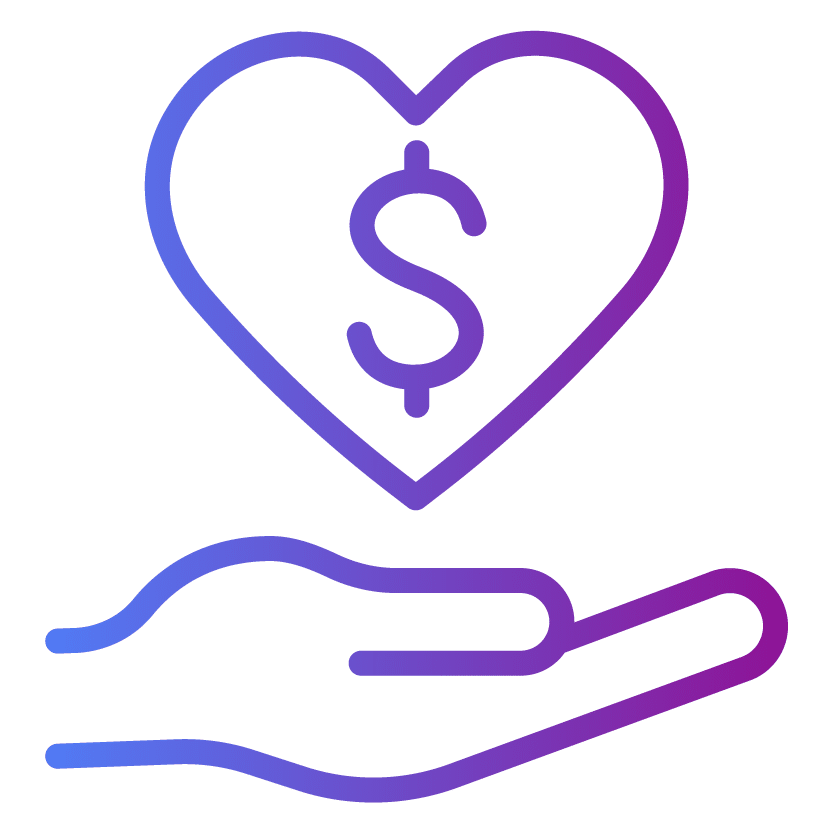 A simple icon of a person outlined in a blue and purple gradient, representing the Patient Advocate Foundation, shown from the shoulders up on a light gray background. The circular icon centers the head and shoulders within the circle.
