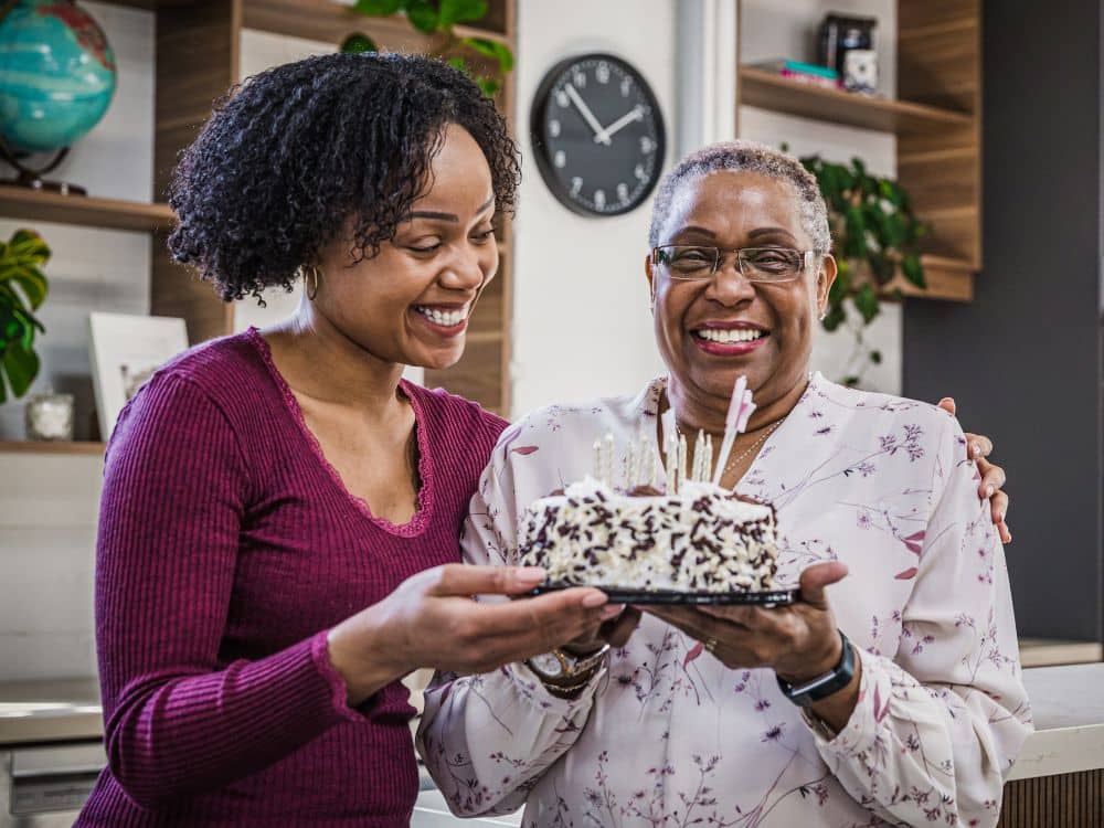 senior woman celebrating birthday