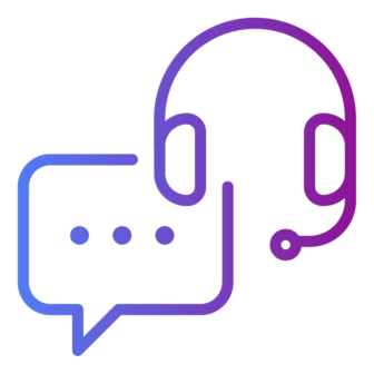 icon representing chat and phone agent support