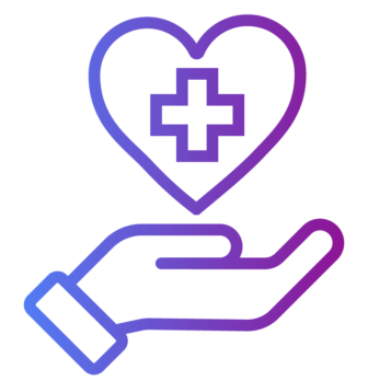icon of hand representing gift to a patient