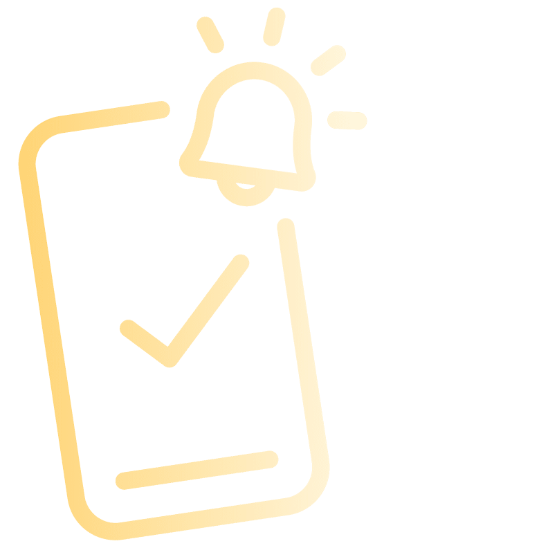 Simple yellow outline icon showing three stylized human figures, with one figure in front and two partially visible behind on either side, representing a group of people.